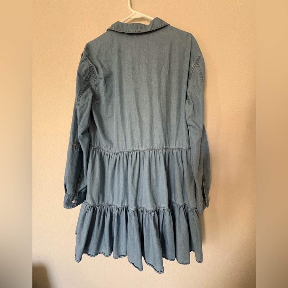 VERONICA BEARD Denim Mini Long-Sleeve Parkton Shirt Dress - Picture 7 of 8